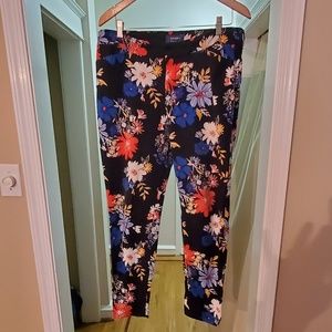 Navy Floral Pixie Pants 14 Tall